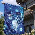 NAIDOC Deadly 50 Years Garden Flag Jellyfish Aboriginal Culture Inspired Blue