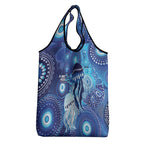 NAIDOC Deadly 50 Years Grocery Bag Jellyfish Aboriginal Culture Inspired Blue
