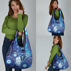 NAIDOC Deadly 50 Years Grocery Bag Jellyfish Aboriginal Culture Inspired Blue