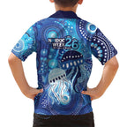 NAIDOC Deadly 50 Years Hawaiian Shirt Jellyfish Aboriginal Culture Inspired Blue