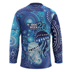NAIDOC Deadly 50 Years Hockey Jersey Jellyfish Aboriginal Culture Inspired Blue