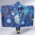 NAIDOC Deadly 50 Years Hooded Blanket Jellyfish Aboriginal Culture Inspired Blue