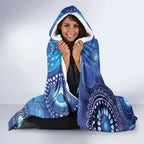 NAIDOC Deadly 50 Years Hooded Blanket Jellyfish Aboriginal Culture Inspired Blue