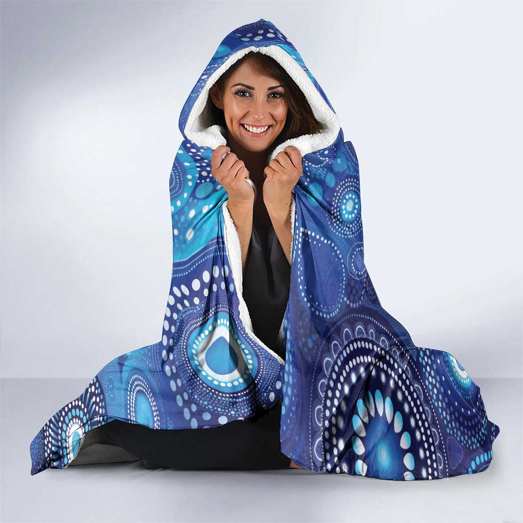 NAIDOC Deadly 50 Years Hooded Blanket Jellyfish Aboriginal Culture Inspired Blue