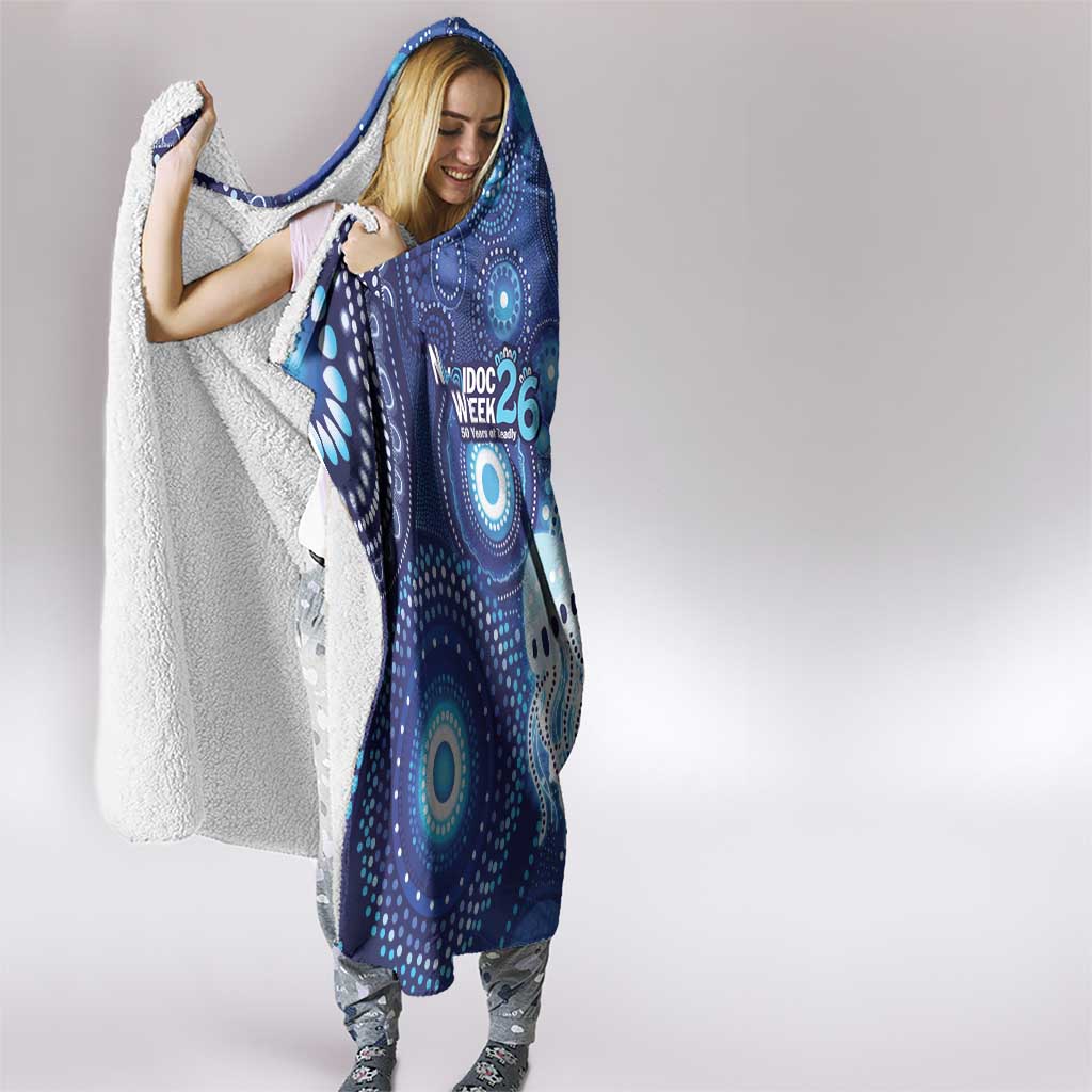 NAIDOC Deadly 50 Years Hooded Blanket Jellyfish Aboriginal Culture Inspired Blue