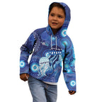 NAIDOC Deadly 50 Years Kid Hoodie Jellyfish Aboriginal Culture Inspired Blue