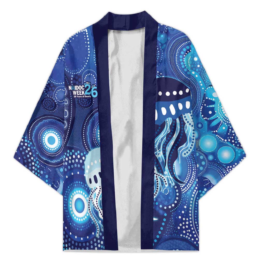 NAIDOC Deadly 50 Years Kimono Jellyfish Aboriginal Culture Inspired Blue