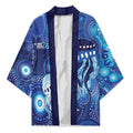 NAIDOC Deadly 50 Years Kimono Jellyfish Aboriginal Culture Inspired Blue