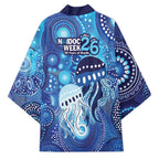 NAIDOC Deadly 50 Years Kimono Jellyfish Aboriginal Culture Inspired Blue