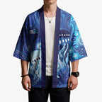 NAIDOC Deadly 50 Years Kimono Jellyfish Aboriginal Culture Inspired Blue