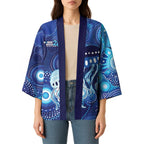 NAIDOC Deadly 50 Years Kimono Jellyfish Aboriginal Culture Inspired Blue