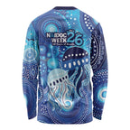 NAIDOC Deadly 50 Years Long Sleeve Shirt Jellyfish Aboriginal Culture Inspired Blue