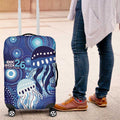 NAIDOC Deadly 50 Years Luggage Cover Jellyfish Aboriginal Culture Inspired Blue