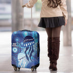 NAIDOC Deadly 50 Years Luggage Cover Jellyfish Aboriginal Culture Inspired Blue