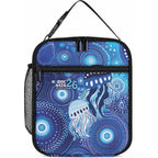 NAIDOC Deadly 50 Years Lunch Bag Jellyfish Aboriginal Culture Inspired Blue