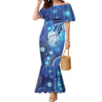 NAIDOC Deadly 50 Years Mermaid Dress Jellyfish Aboriginal Culture Inspired Blue