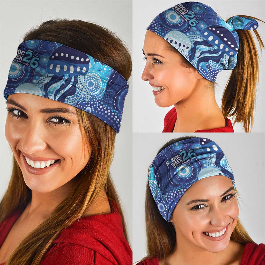 NAIDOC Deadly 50 Years Neck Gaiter Jellyfish Aboriginal Culture Inspired Blue