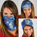 NAIDOC Deadly 50 Years Neck Gaiter Jellyfish Aboriginal Culture Inspired Blue