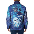 NAIDOC Deadly 50 Years Padded Jacket Jellyfish Aboriginal Culture Inspired Blue