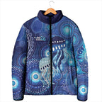 NAIDOC Deadly 50 Years Padded Jacket Jellyfish Aboriginal Culture Inspired Blue