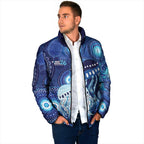 NAIDOC Deadly 50 Years Padded Jacket Jellyfish Aboriginal Culture Inspired Blue