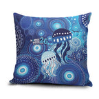 NAIDOC Deadly 50 Years Pillow Cover Jellyfish Aboriginal Culture Inspired Blue
