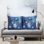 NAIDOC Deadly 50 Years Pillow Cover Jellyfish Aboriginal Culture Inspired Blue