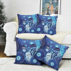 NAIDOC Deadly 50 Years Pillow Cover Jellyfish Aboriginal Culture Inspired Blue