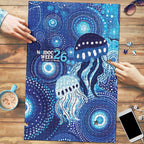 NAIDOC Deadly 50 Years Puzzle Jellyfish Aboriginal Culture Inspired Blue