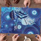 NAIDOC Deadly 50 Years Puzzle Jellyfish Aboriginal Culture Inspired Blue