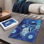 NAIDOC Deadly 50 Years Puzzle Jellyfish Aboriginal Culture Inspired Blue
