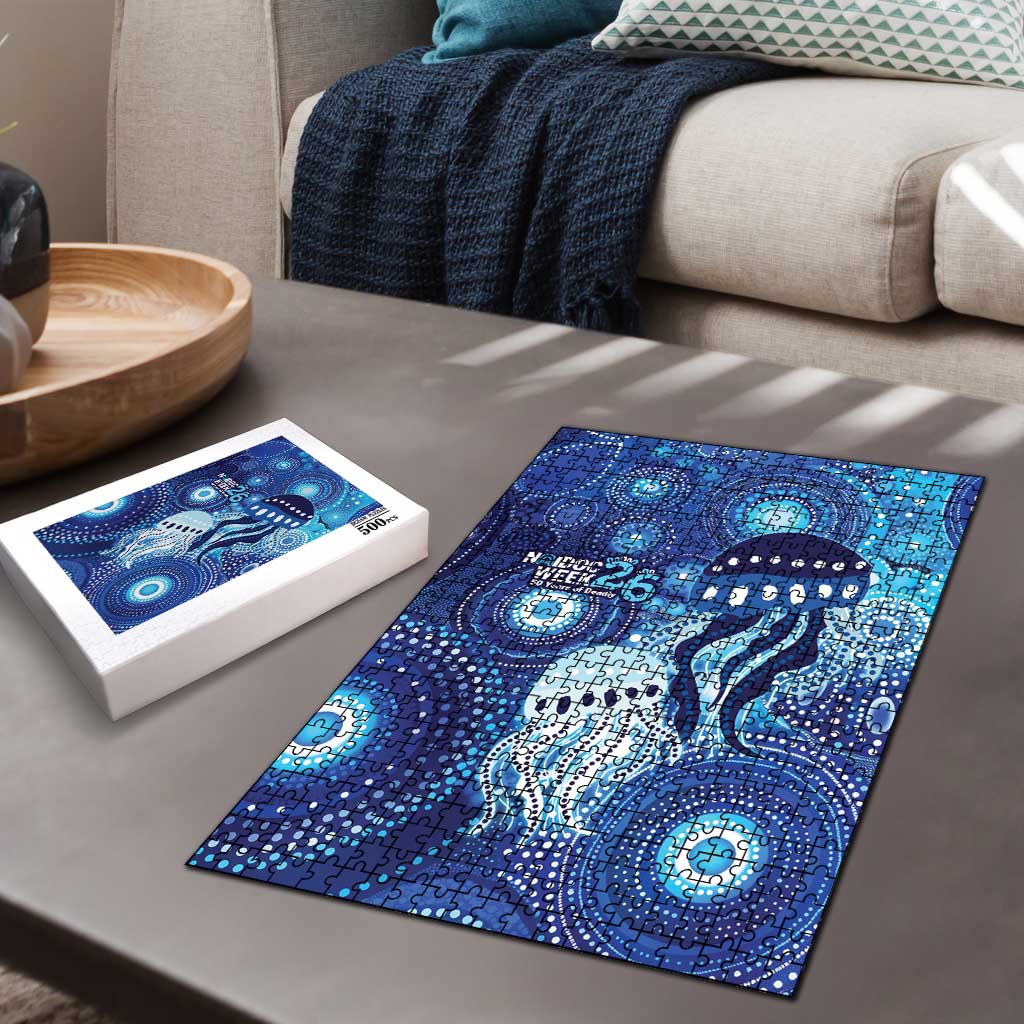 NAIDOC Deadly 50 Years Puzzle Jellyfish Aboriginal Culture Inspired Blue
