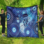 NAIDOC Deadly 50 Years Quilt Jellyfish Aboriginal Culture Inspired Blue