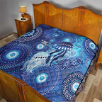 NAIDOC Deadly 50 Years Quilt Jellyfish Aboriginal Culture Inspired Blue