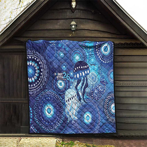 NAIDOC Deadly 50 Years Quilt Jellyfish Aboriginal Culture Inspired Blue