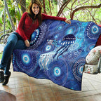 NAIDOC Deadly 50 Years Quilt Jellyfish Aboriginal Culture Inspired Blue