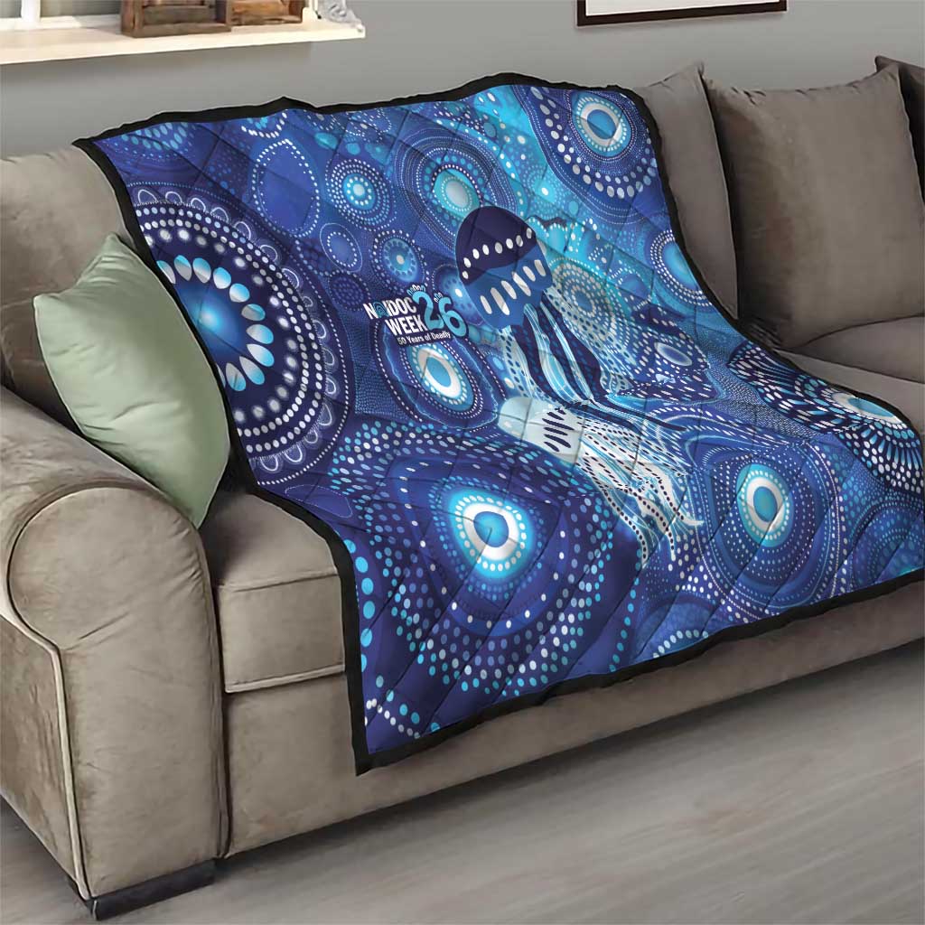 NAIDOC Deadly 50 Years Quilt Jellyfish Aboriginal Culture Inspired Blue
