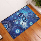 NAIDOC Deadly 50 Years Rubber Doormat Jellyfish Aboriginal Culture Inspired Blue