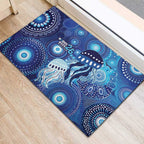 NAIDOC Deadly 50 Years Rubber Doormat Jellyfish Aboriginal Culture Inspired Blue