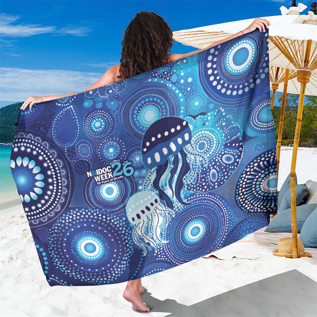 NAIDOC Deadly 50 Years Sarong Jellyfish Aboriginal Culture Inspired Blue