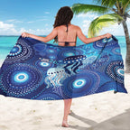 NAIDOC Deadly 50 Years Sarong Jellyfish Aboriginal Culture Inspired Blue