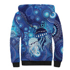 NAIDOC Deadly 50 Years Sherpa Hoodie Jellyfish Aboriginal Culture Inspired Blue