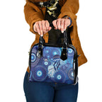 NAIDOC Deadly 50 Years Shoulder Handbag Jellyfish Aboriginal Culture Inspired Blue