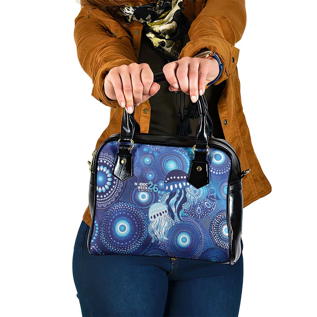 NAIDOC Deadly 50 Years Shoulder Handbag Jellyfish Aboriginal Culture Inspired Blue