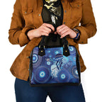 NAIDOC Deadly 50 Years Shoulder Handbag Jellyfish Aboriginal Culture Inspired Blue