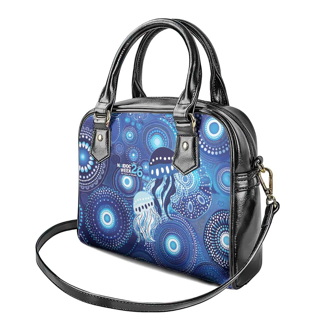 NAIDOC Deadly 50 Years Shoulder Handbag Jellyfish Aboriginal Culture Inspired Blue