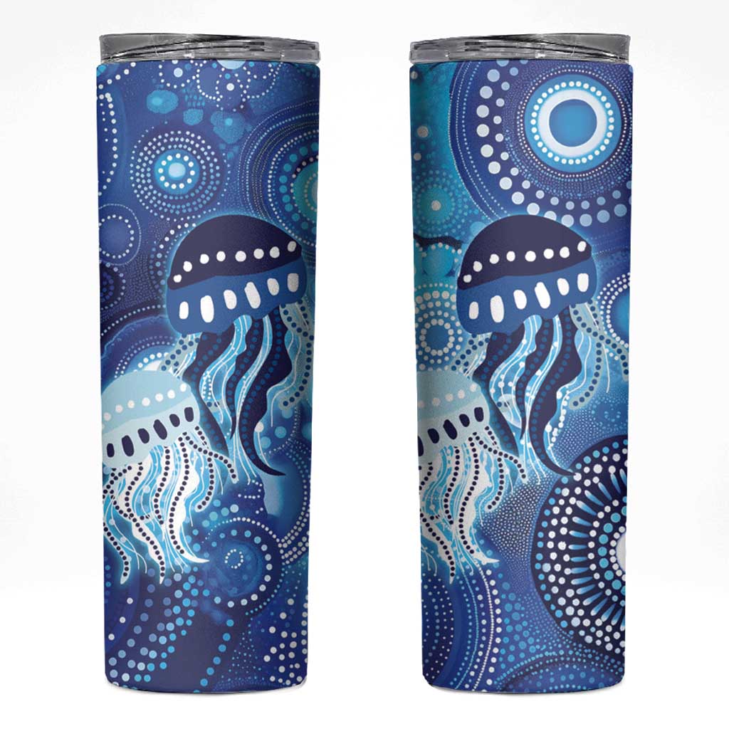 NAIDOC Deadly 50 Years Skinny Tumbler Jellyfish Aboriginal Culture Inspired Blue