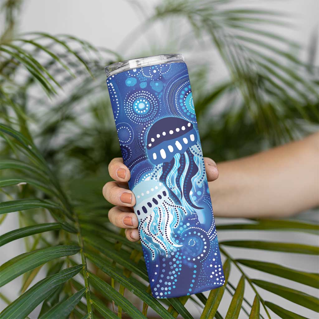 NAIDOC Deadly 50 Years Skinny Tumbler Jellyfish Aboriginal Culture Inspired Blue