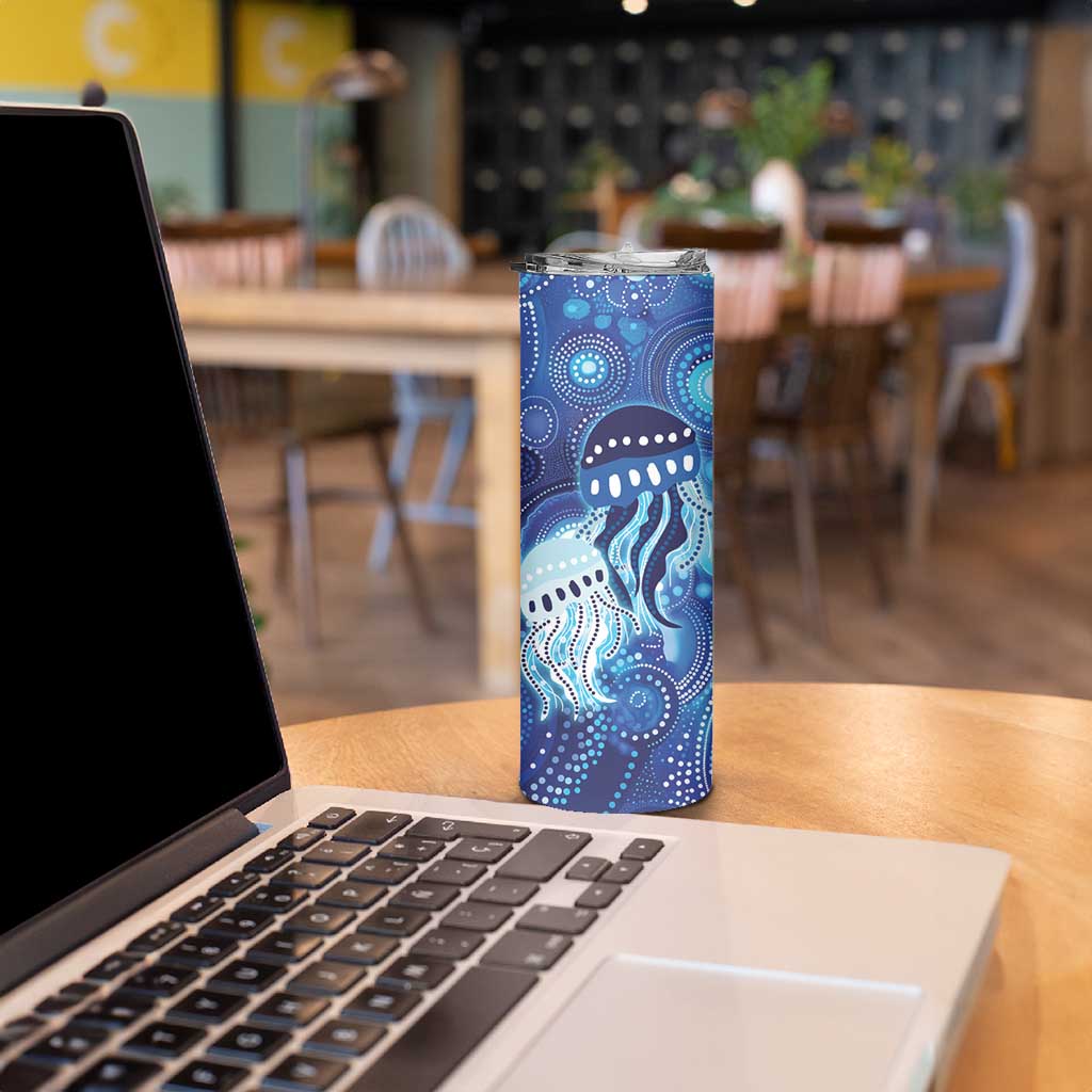 NAIDOC Deadly 50 Years Skinny Tumbler Jellyfish Aboriginal Culture Inspired Blue