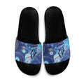 NAIDOC Deadly 50 Years Slide Sandals Jellyfish Aboriginal Culture Inspired Blue
